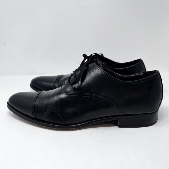 To Boot New York Shoes Mens 11 Adam Derrick Black Leather Oxford Cap Toe Dress - Picture 5 of 12